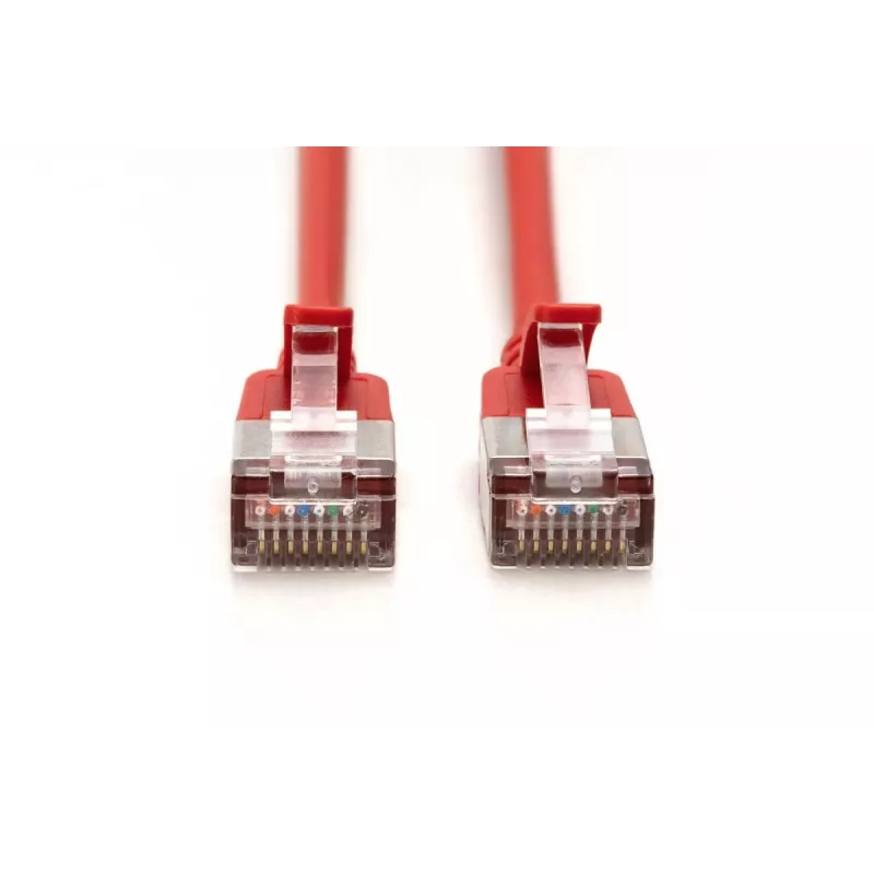 DIGITUS tenký patch kábel - CAT6A - F-FTP - 50 cm - červený