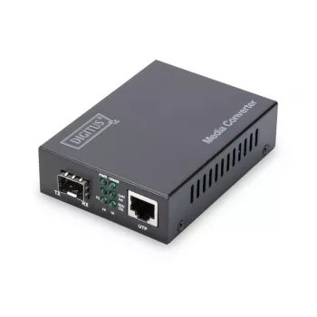 DIGITUS mediálny konvertor, SFP 10/100/1000Base-T na SFP Open Slot, vrátane napájacieho zdroja bez SFP modulu