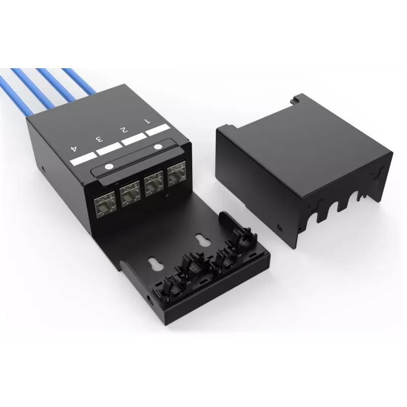 DIGITUS Consolidation Point Box - 4 porty keystone moduly s inteligentným správcom káblov