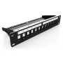 DIGITUS DN-91420 modulárny patch panel, 12 portov, tienený, prázdny, 1U, 10" (254 mm), čierny RAL 9005