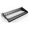 DIGITUS DN-91420 modulárny patch panel, 12 portov, tienený, prázdny, 1U, 10" (254 mm), čierny RAL 9005