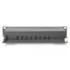 DIGITUS patch panel CAT6A tienený, 8-port 1U, 10-palcová montáž do racku, čierny RAL 9005