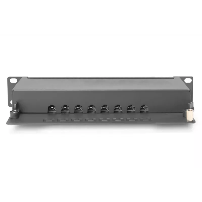 DIGITUS patch panel CAT6A tienený, 8-port 1U, 10-palcová montáž do racku, čierny RAL 9005