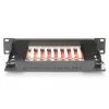 DIGITUS patch panel CAT6A tienený, 8-port 1U, 10-palcová montáž do racku, čierny RAL 9005