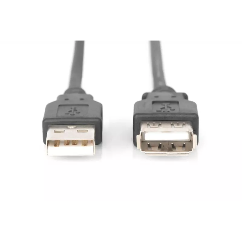 DIGITUS USB 2.0 predlžovací kábel, Type-A konektor samec/samica, 2m, kompatibilný s USB 2.0, čierny