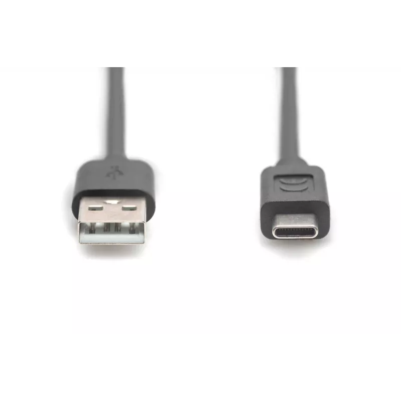 DIGITUS ASSMANN USB Type-C prepojovací kábel, Type-C na A konektor samec/konektor samec, 3 m, 3A, 480 MB/s, verzia 2.0, čierny