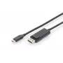 DIGITUS USB Type-C adaptérový kábel, Type-C na DP M/M, 2 m 4K/60 Hz, 32,4 Gbit/s, CE, čierny