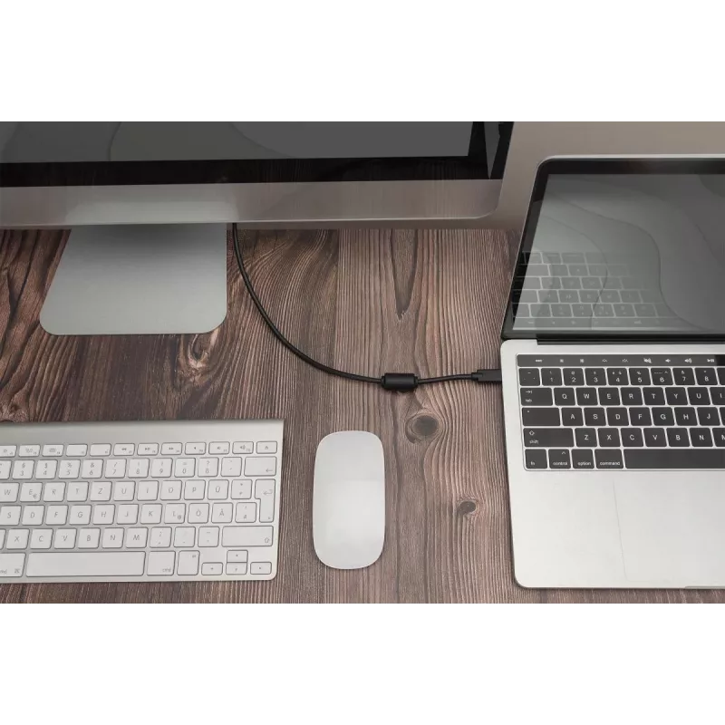 DIGITUS USB Type-C adaptérový kábel, Type-C na DP M/M, 2 m 4K/60 Hz, 32,4 Gbit/s, CE, čierny