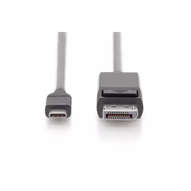 DIGITUS USB Type-C adaptérový kábel, Type-C na DP M/M, 2 m 4K/60 Hz, 32,4 Gbit/s, CE, čierny