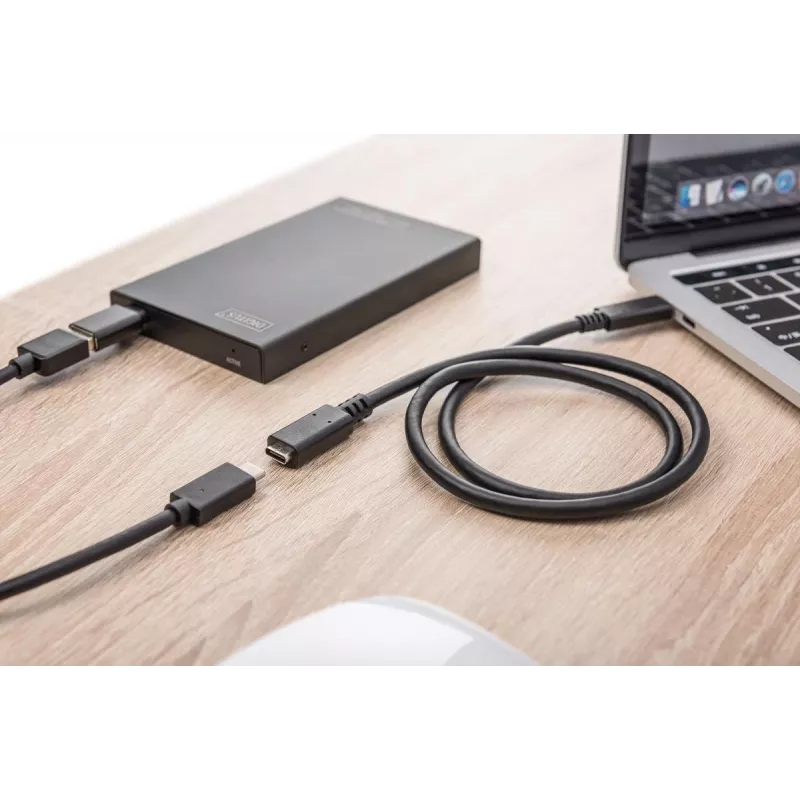 DIGITUS AK-300210-020-S predlžovací kábel USB-C, USB 2.0, USB-C samec/samica, 3 A, 2 m, čierny