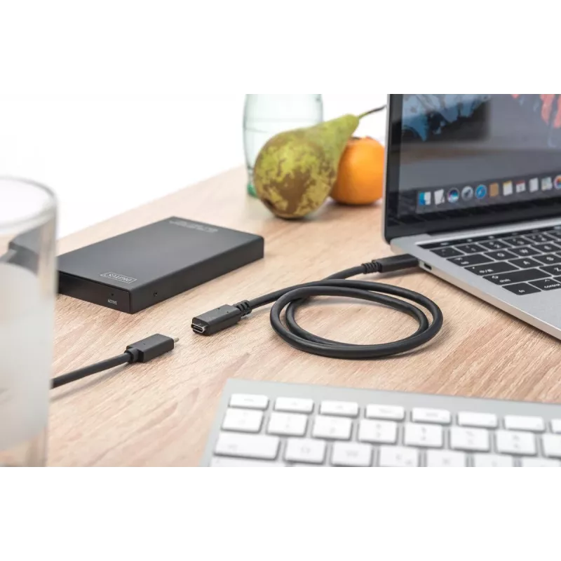 DIGITUS AK-300210-020-S predlžovací kábel USB-C, USB 2.0, USB-C samec/samica, 3 A, 2 m, čierny