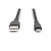 DIGITUS USB silikónový nabíjací kábel USB-A - Lightning USB 2.0 12W - 50cm čierny