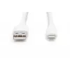 DIGITUS USB silikónový nabíjací kábel USB-A - Lightning USB 2.0 12W - 2m biely