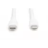 DIGITUS USB silikónový nabíjací kábel USB-C - Lightning USB 2.0 60W - 50cm biely