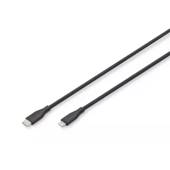 DIGITUS USB silikónový nabíjací kábel USB-C - Lightning USB 2.0 60W - 2m čierny