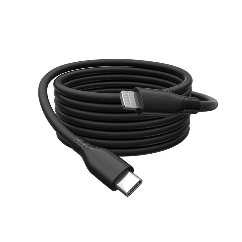 DIGITUS USB silikónový nabíjací kábel USB-C - Lightning USB 2.0 60W - 2m čierny