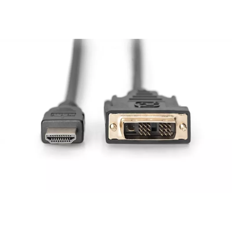 DIGITUS HDMI adaptérový kábel, Type-A-DVI(18+1) M/M, 2m Full HD čierny
