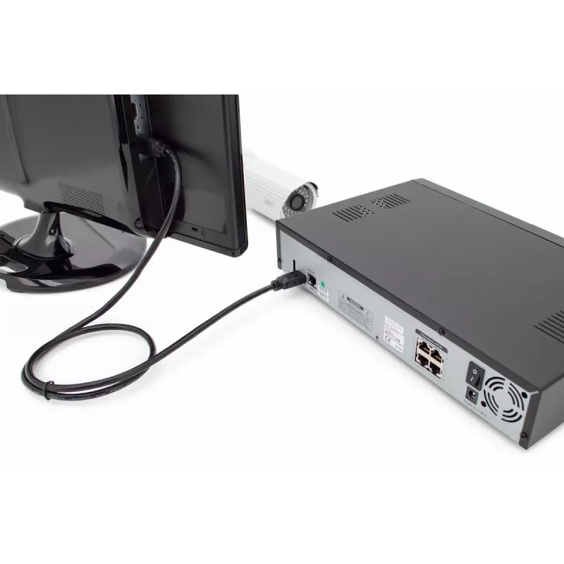 DIGITUS HDMI Premium High Speed prepojovací kábel, Type-A M/M, 2m s Ethernet, Ultra HD 60p, čierny