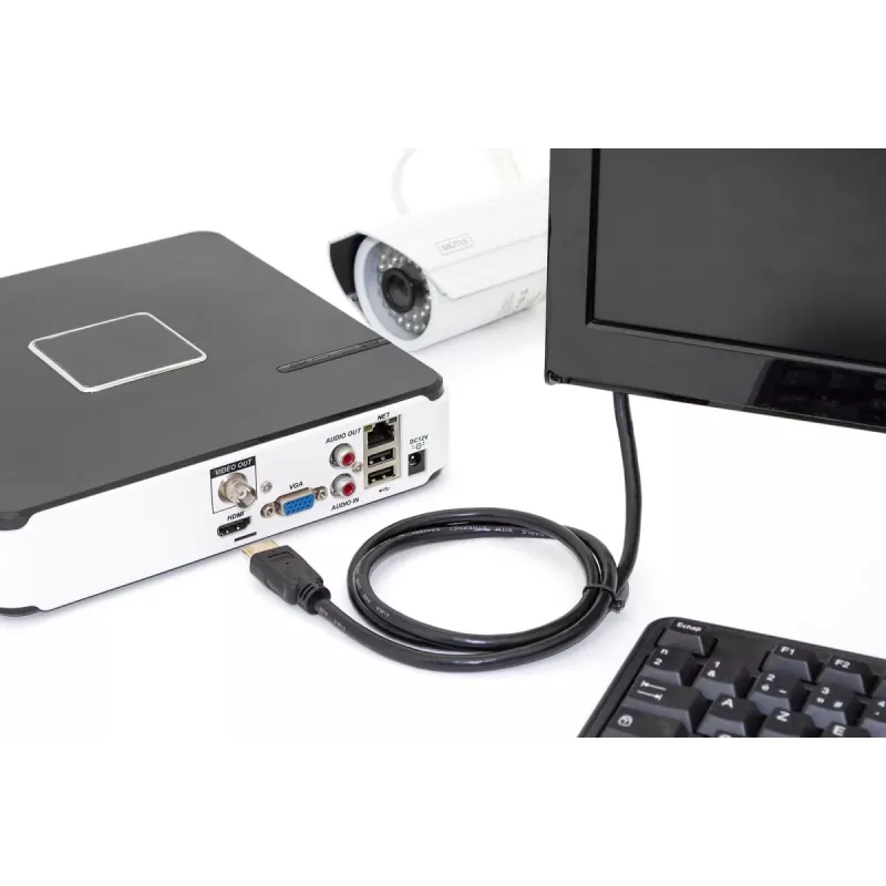 DIGITUS HDMI Premium High Speed prepojovací kábel, Type-A M/M, 1m s Ethernet, Ultra HD 60p, čierny