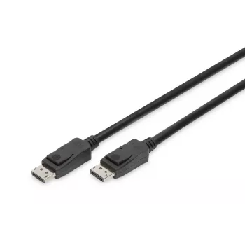 DIGITUS DisplayPort prepojovací kábel, DP M/M, 5 m so zaistením, Ultra HD 8K, ver. 1.3/1.4, čierny