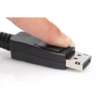 DIGITUS DisplayPort prepojovací kábel, DP M/M, 5 m so zaistením, Ultra HD 8K, ver. 1.3/1.4, čierny