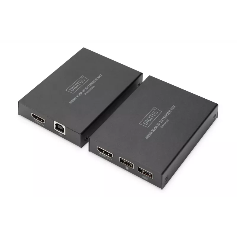 AV vysielač a prijímač, Digitus, HDMI KVM IP predlžovač set, 1920 x 1200 pixelov, 150 m