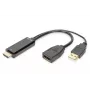Digitus 4K HDMI adaptér HDMI na DisplayPort 0,2 m HDMI Type-A USB