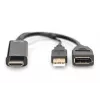 Digitus 4K HDMI adaptér HDMI na DisplayPort 0,2 m HDMI Type-A USB