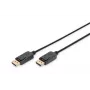 DIGITUS DisplayPort prepojovací kábel, DP konektor samec/konektor samec, 5 m s uzamknutím, Full HD 1080p čierny