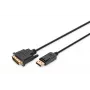 DIGITUS DisplayPort adaptérový kábel, DP - DVI (24+1) M/M, 3 m s uzamknutím, kompatibilný s DP 1.1a, CE čierny