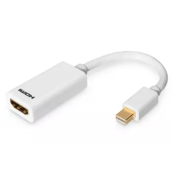 DIGITUS ASSMANN DisplayPort adaptérový kábel, Mini DP - HDMI Type-A M/F, 15 cm kompatibilný s DP 1.1a, CE biely