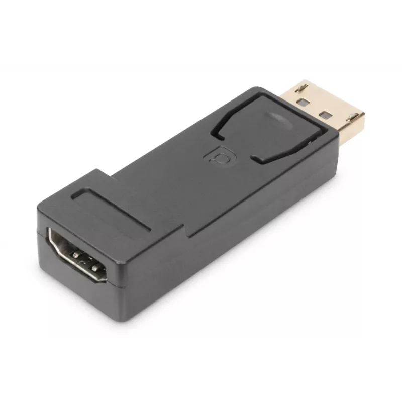 DIGITUS DisplayPort adaptér, DP - HDMI Type-A M/W, s uzamknutím, DP 1.1a, Full HD, CE čierny
