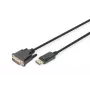 DIGITUS DisplayPort adaptérový kábel, DP - DVI (24+1) M/M, 2 m s uzamknutím, DP 1.1a CE čierny