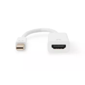 DIGITUS ASSMANN DisplayPort adaptérový kábel, Mini-DP - HDMI Type-A M/W, 20 cm HDMI Ver. 2.0, aktívny, CE, zlatý, biely
