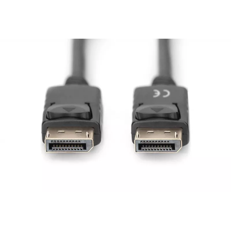 DIGITUS DisplayPort prepojovací kábel, DP M/M, 3 m s uzamknutím, DP 1.2, Ultra HD 4K čierny