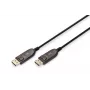 DIGITUS DisplayPort AOC hybridný sklenenovláknový prepojovací kábel M/M UHD 8K@60Hz, CE, čierny 10 m