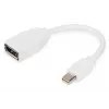 DIGITUS DisplayPort adaptérový kábel, Mini DP - DP M/F, 0,15 m, v súlade s DP 1.2, biely