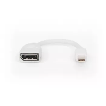 DIGITUS DisplayPort adaptérový kábel, Mini DP - DP M/F, 0,15 m, v súlade s DP 1.2, biely