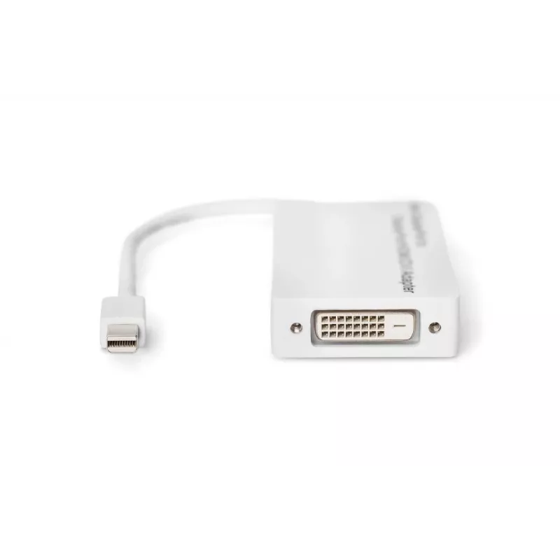 DIGITUS DB-340509-002-W adaptér z Mini DisplayPort na DisplayPort/HDMI/DVI, 1080p/60 Hz, 0,2 m, biely