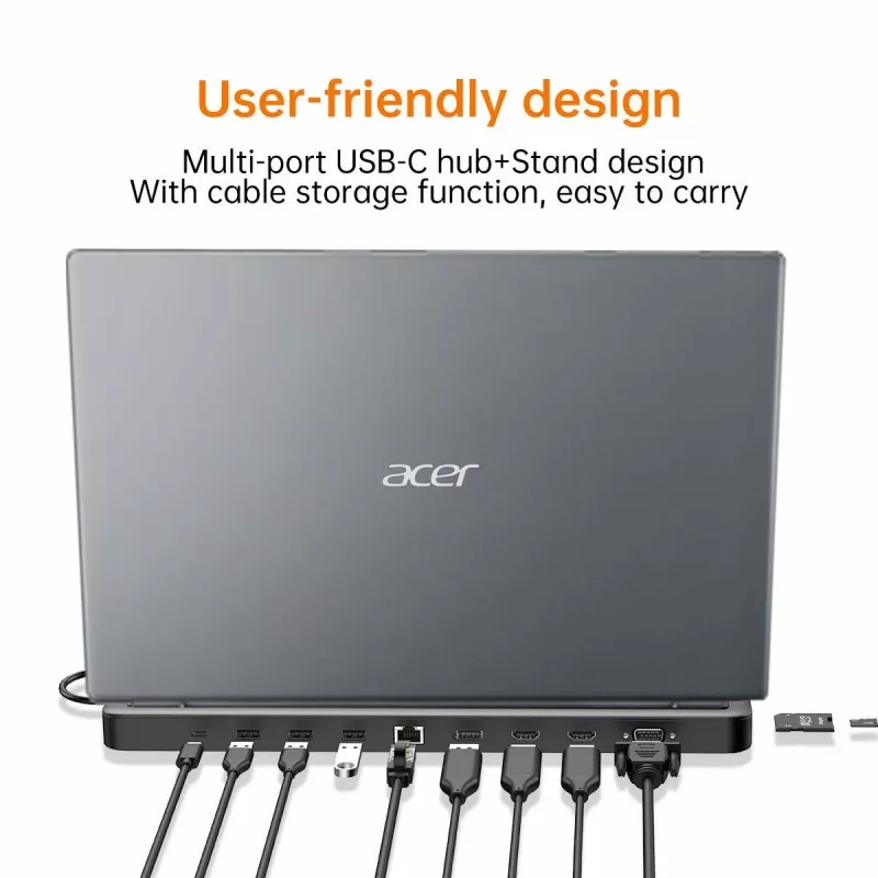 Acer 13-in-1 Type-C Minidock Wired USB 3.2 Gen 1 čierna