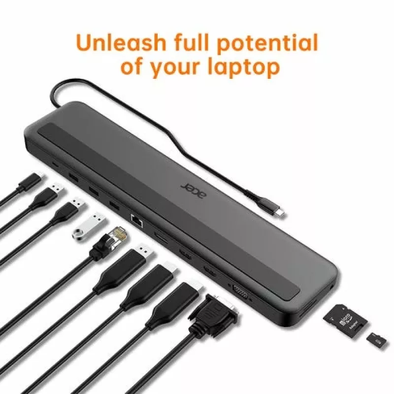 Acer 13-in-1 Type-C Minidock Wired USB 3.2 Gen 1 čierna