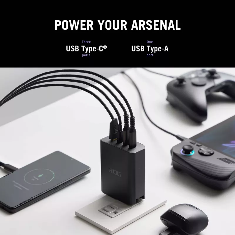 ASUS ROG 140W USB-C GaN univerzálna čierna AC rýchle nabíjanie interiér