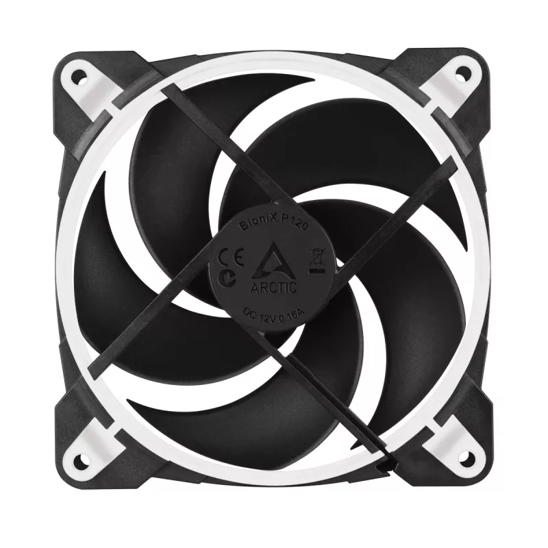 ARCTIC BioniX P120 (biely) – tlakovo optimalizovaný 120-mm herný ventilátor s PWM PST
