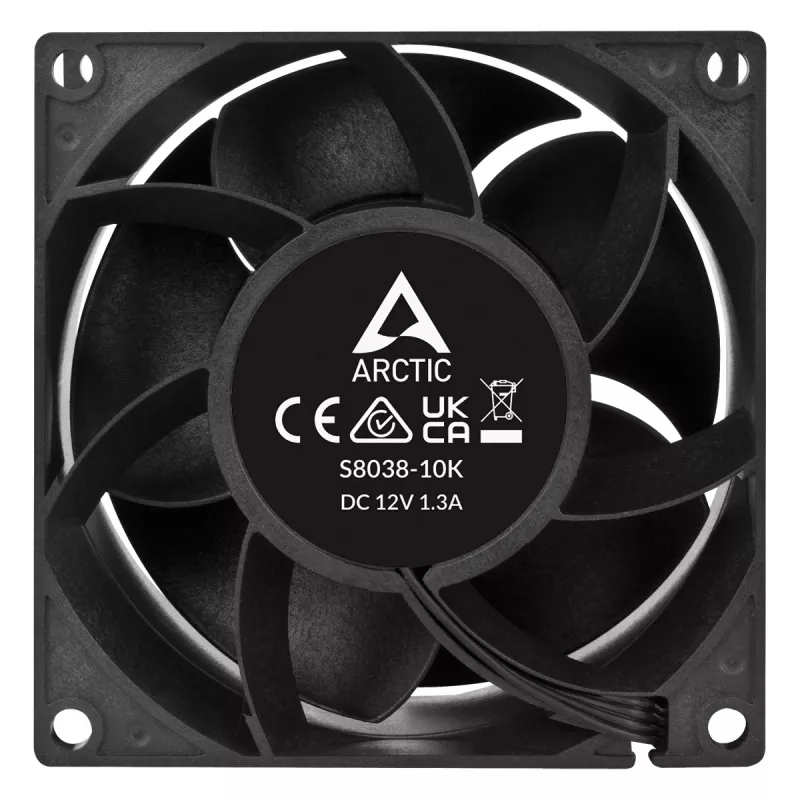 ARCTIC S8038-10K - 80 mm serverový ventilátor, ventilátor, 8 cm, 173,3 m³/h, čierny