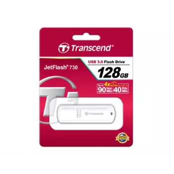 TRANSCEND Jetflash 730 - 128GB USB kľúč - USB 3.0 - biela