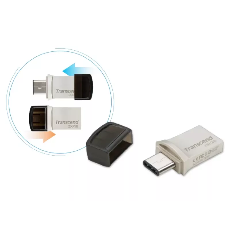 TRANSCEND Jetflash 890 - 256GB USB kľúč - USB 3.1 / typ C