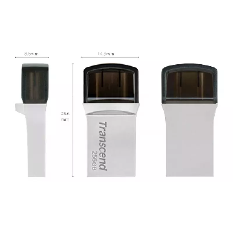 TRANSCEND Jetflash 890 - 256GB USB kľúč - USB 3.1 / typ C