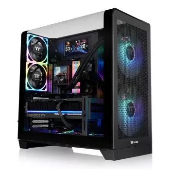 PC skriňa Thermaltake View 390 Air Midi Tower — čierna, podporuje PS2 napájacie zdroje, 3,5