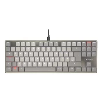 Mechanická tenkeyless klávesnica Cherry KC 500 MX LP TKL — QWERTZ nemecká, USB, 88 klávesov, sivá