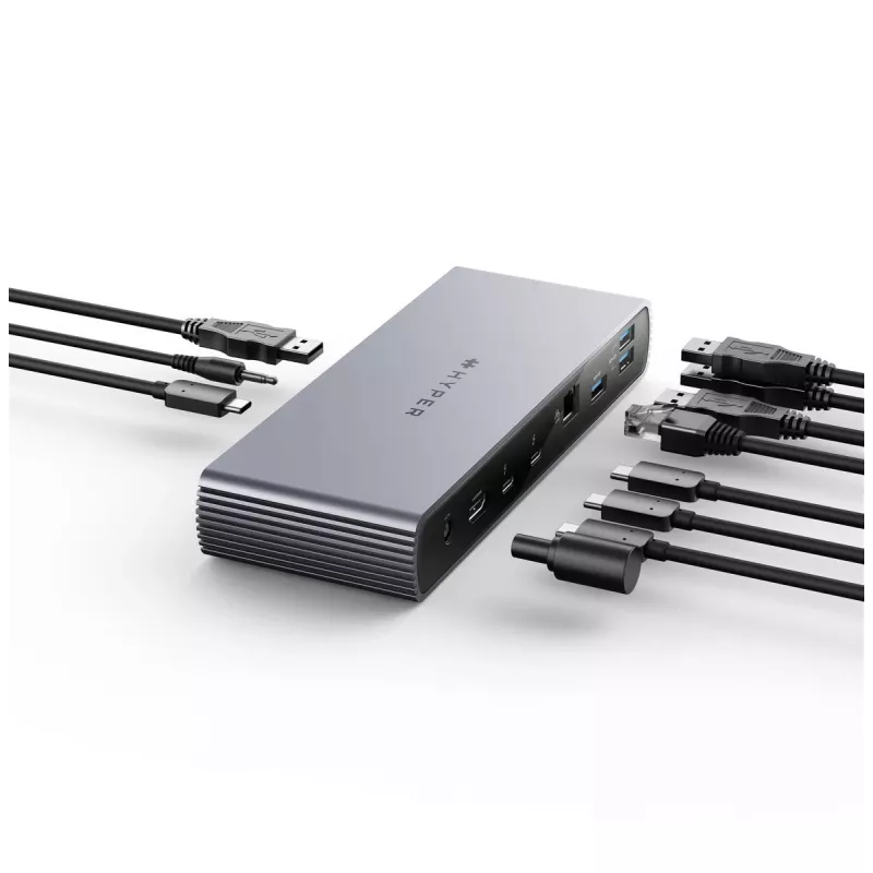 Targus HDTB4D-EUZ dokovacia stanica/replikátor portov na notebook Thunderbolt 4 sivá